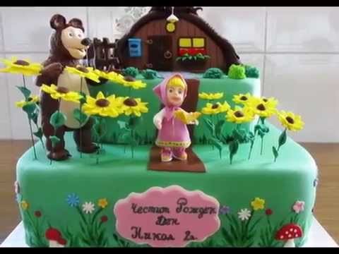 Masha and the bear birthday cake