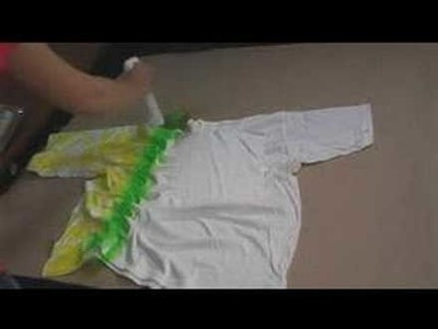 Tie-dye scrunch t-shirt using fabric spray paint