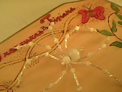 Treasures by Tiziana Snow Spider Movement Beaded Cats Eye Spider