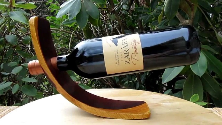 Wine Bottle Holder - Self Balancing - Rosewood Cocobola - www.HeartwoodGifts.com