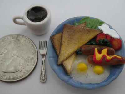 Breakfast Plate - Miniature Polymer Clay