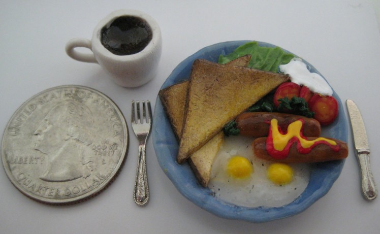 Breakfast Plate - Miniature Polymer Clay