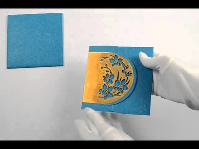 D-3555, Blue Color, Handmade Paper, Small Size Cards, Light Weight Cards, Laser Cut Cards