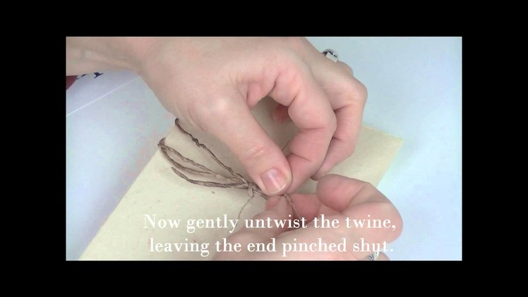Eco twist leaf end paper twine invitation wrap assembly tutorial