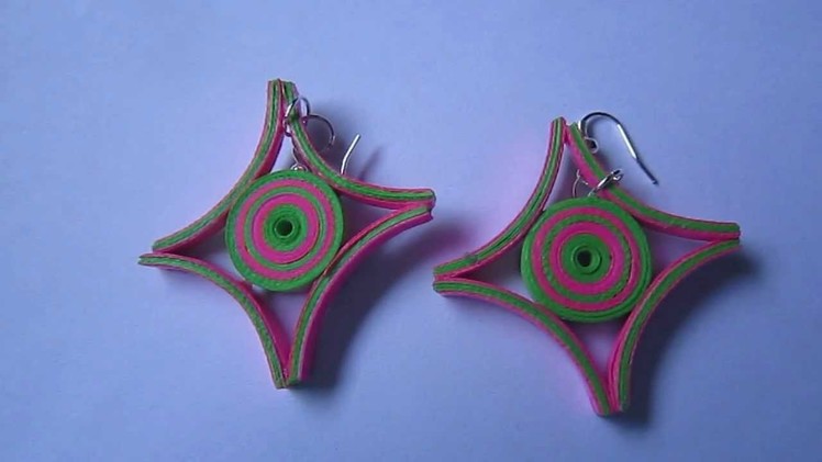 Handmade Jewelry - Paper Quilling Earrings (Square Cut)