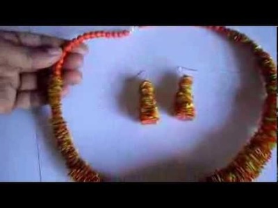 Handmade Jewelry -Scrape Paper Necklace and Earrings (Not Tutorial)