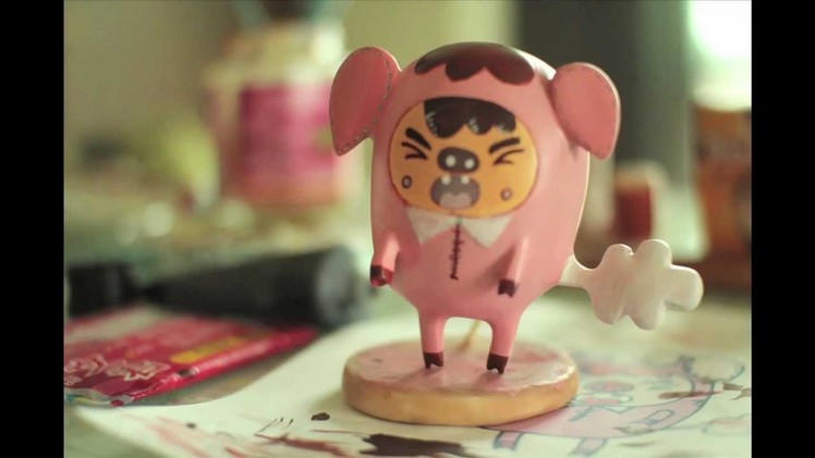 Painting Polymer Clay Toy Piggy