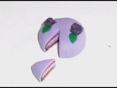 Polymer Clay Miniature - Purple Layer Cake