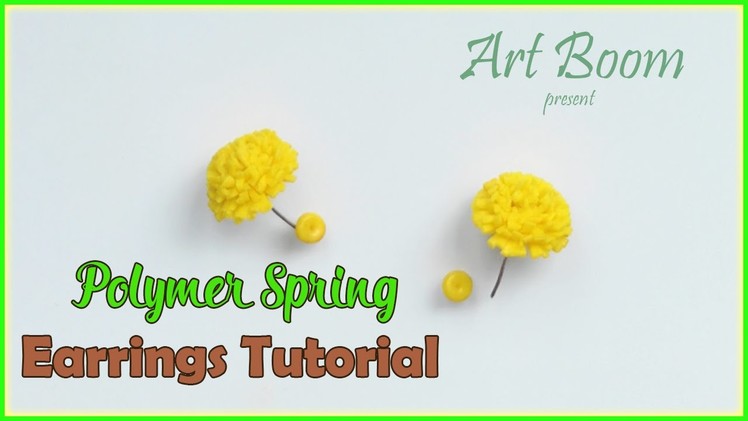 Polymer clay yellow Earrings Tutorial for beginners. Jewellery making