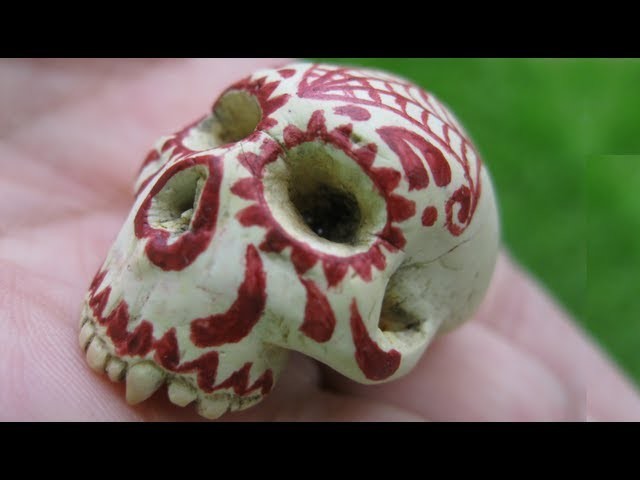 Vampire.Demon Sugar Skull (polymer clay)