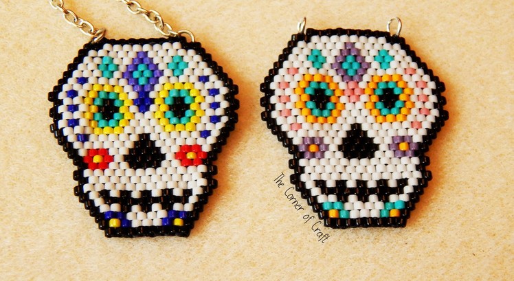 Beaded Sugar Skull. Brick Stitch and Bead Weaving. How To ¦ The Corner of Craft