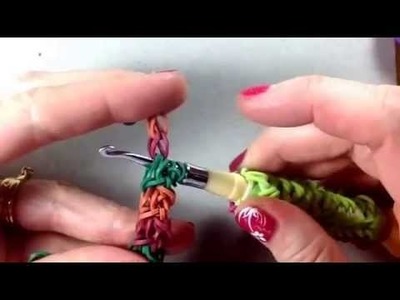 Cheerleader bracelet tutorial (hook only) rainbow loom bands