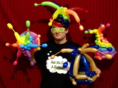 Deluxe Rainbow Balloon Jester Hats!