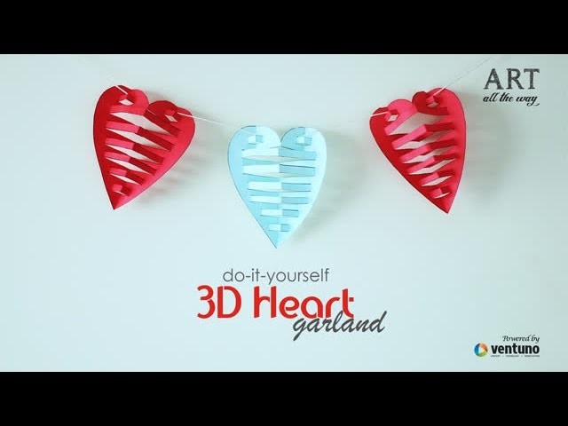 DIY: 3D Paper Heart Garland