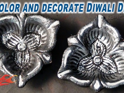 DIY Diwali Diya Decoration|How to color and decorate |JK Easy Craft 056