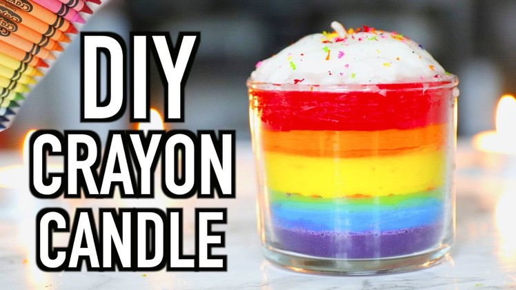 DIY Rainbow Crayon Candle!