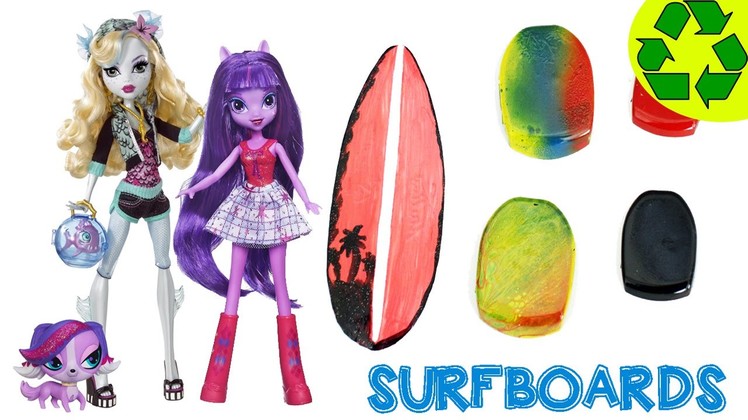 How to Make a DOLL SURFBOARD  - Dollhouse DIY - Easy Doll Crafts