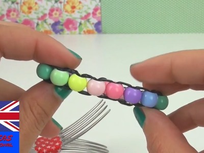 Loom bracelet with pearls - step by step rainbow loom pearl bands Tutorial