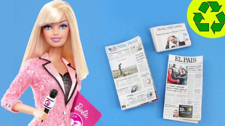 Make a Realistic DOLL NEWSPAPER  - Dollhouse DIY - Easy Doll Crafts