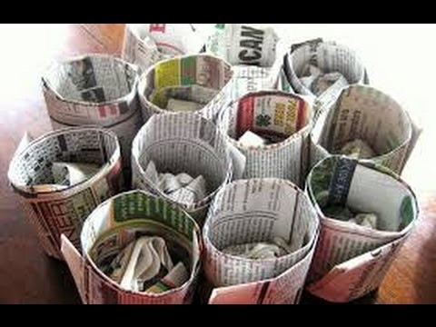 Newspaper Crafts DIY. Useful Decorative Things. Recycle Waste