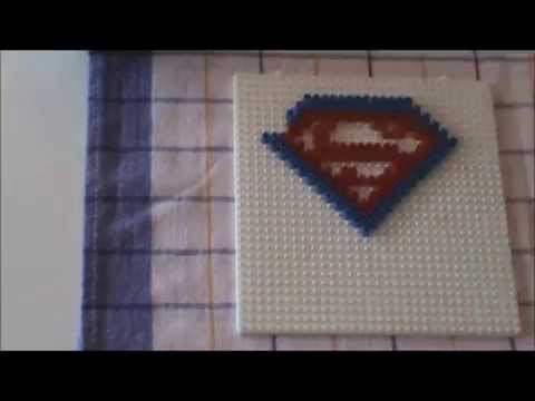 Perler Beads Tutorial Superman Logo Bügelperlen HAMA crafting