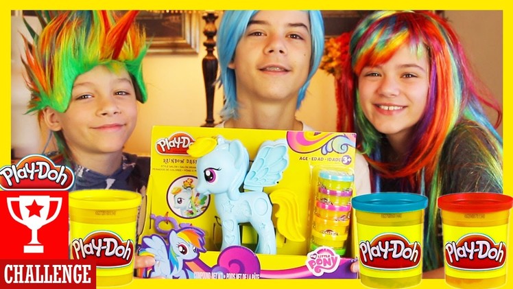 PLAY DOH CHALLENGE!  MY LITTLE PONY RAINBOW DASH STYLE SALON | Play-Doh Kit Set |  KITTIESMAMA