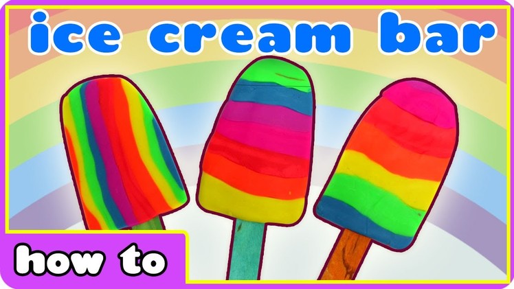 Play Doh Rainbow Ice Cream popsicle Bar | Amazing DIY Play Doh Creations by HooplaKidz How To