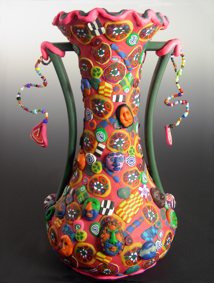 Polymer Clay Embellished Vases