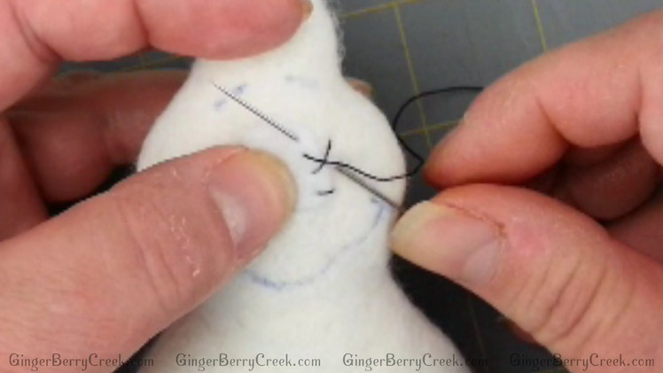 Primitive Stitching and Attaching Bead Eyes on Primitive Doll Patterns