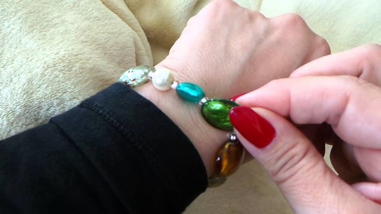 Silvermoon Women's Multicolor Glass Bead Stretch Bracelet Available on Amazon