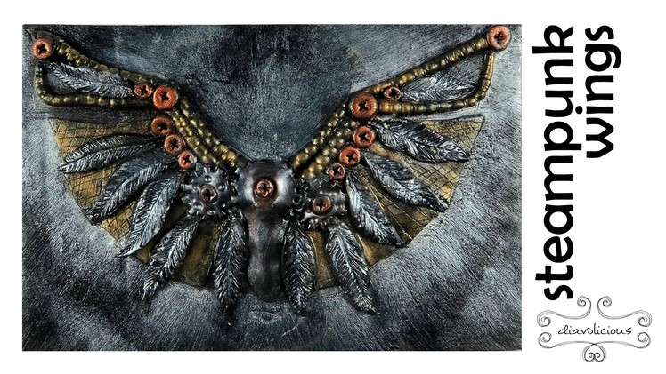 Steampunk wings journal cover - polymer clay TUTORIAL