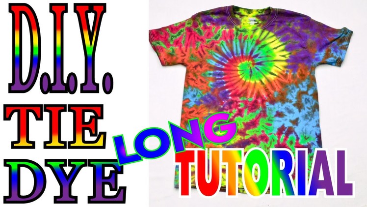 Tie Dye a Spiral Crinkle Rainbow Shirt [Long Tutorial]