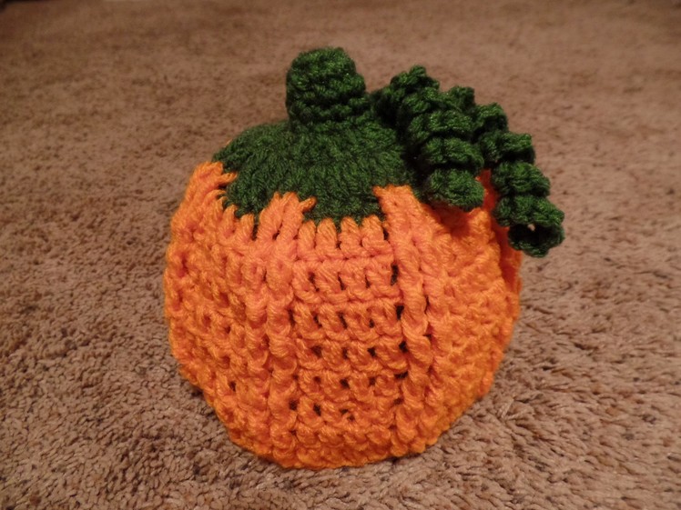 #Crochet Child Pumpkin Beanie Hat #TUTORIAL