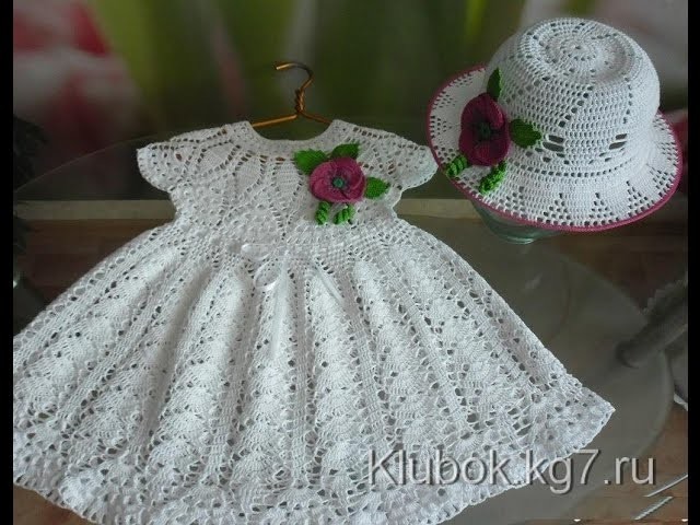Crochet dress| How to crochet an easy shell stitch baby. girl's dress for beginners 24