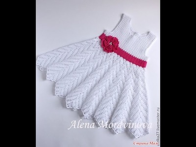 Crochet dress| How to crochet an easy shell stitch baby. girl's dress for beginners 7