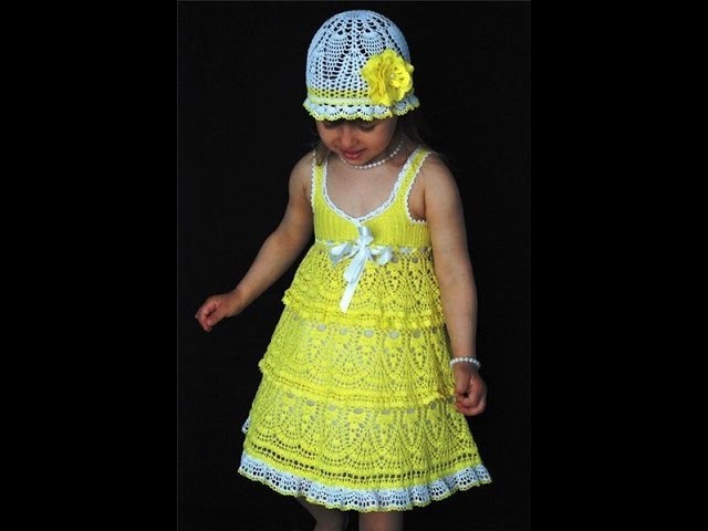 Crochet dress| How to crochet an easy shell stitch baby. girl's dress for beginners 8