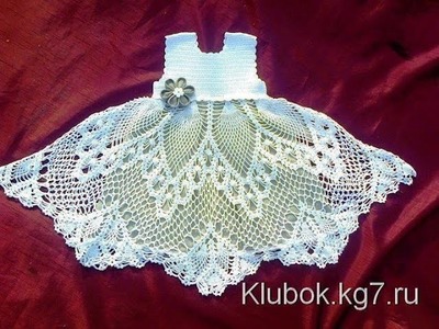Crochet dress| How to crochet an easy shell stitch baby. girl's dress for beginners 31