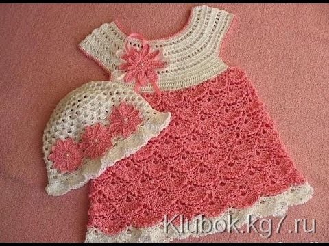 Crochet dress| How to crochet an easy shell stitch baby. girl's dress for beginners 35