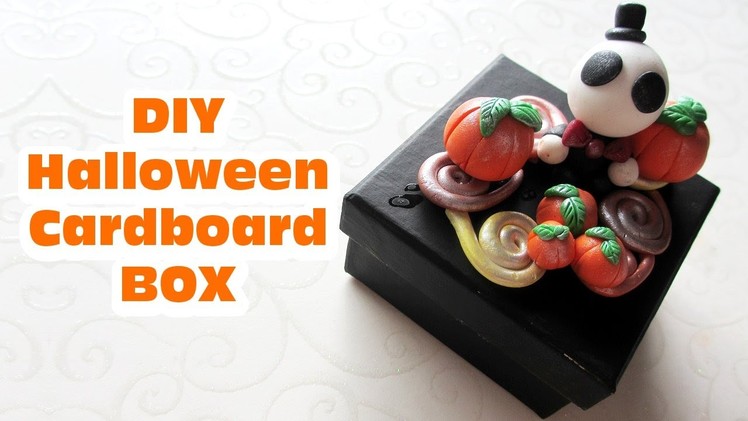 DIY Halloween Cardboard Box. Polymer Clay Ornament