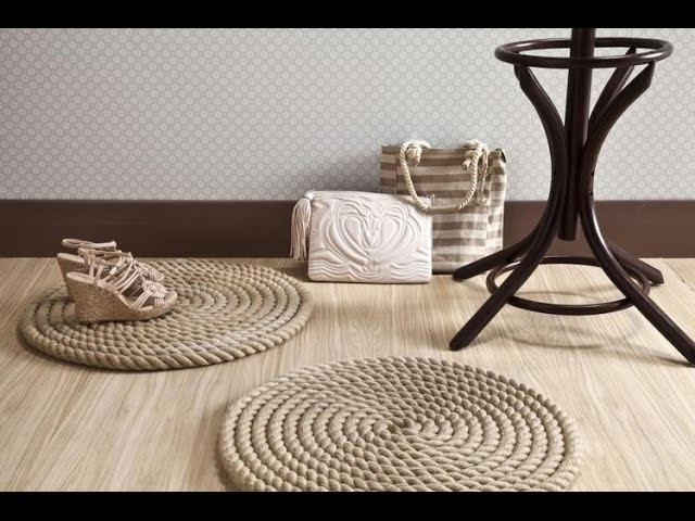 DIY  home ideas  Rope rug. Craft making
