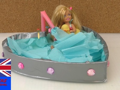 Doll Craft: How to Make a Doll Bath Tub - Easy Bathroom  For Doll Monster High & Barbie
