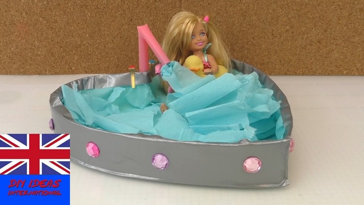 Doll Craft: How to Make a Doll Bath Tub - Easy Bathroom  For Doll Monster High & Barbie