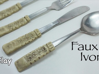 Faux Ivory - How to renew cutlery - Polymer clay tutorial-