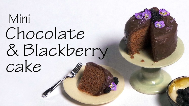 Miniature Chocolate Blackberry Cake - Polymer Clay Tutorial