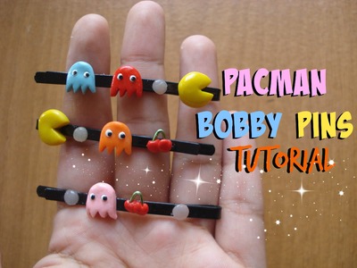 Pacman Bobby pins. hair clips polymer clay tutorial