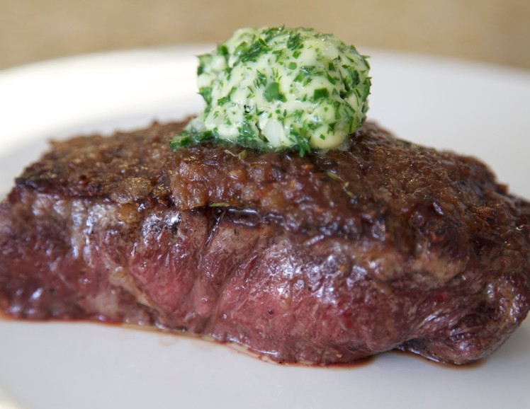 Steak with Caramelized Onions & Herb Butter | Byron Talbott