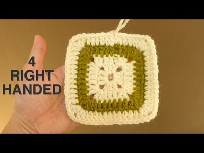 WATCH How To Change Color In Granny Square (4 Righties)