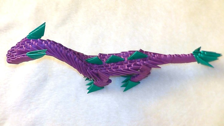 3D origami dragon (dinosaur) tutorial