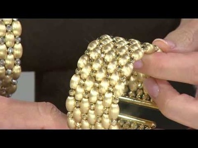 Arte d' Oro Large Diamond Cut Bead Cuff Bracelet 18K, 40.5g with Jill Bauer