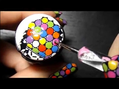 Colorful Rainbow Dots! Advance Nail Stamping Technique.